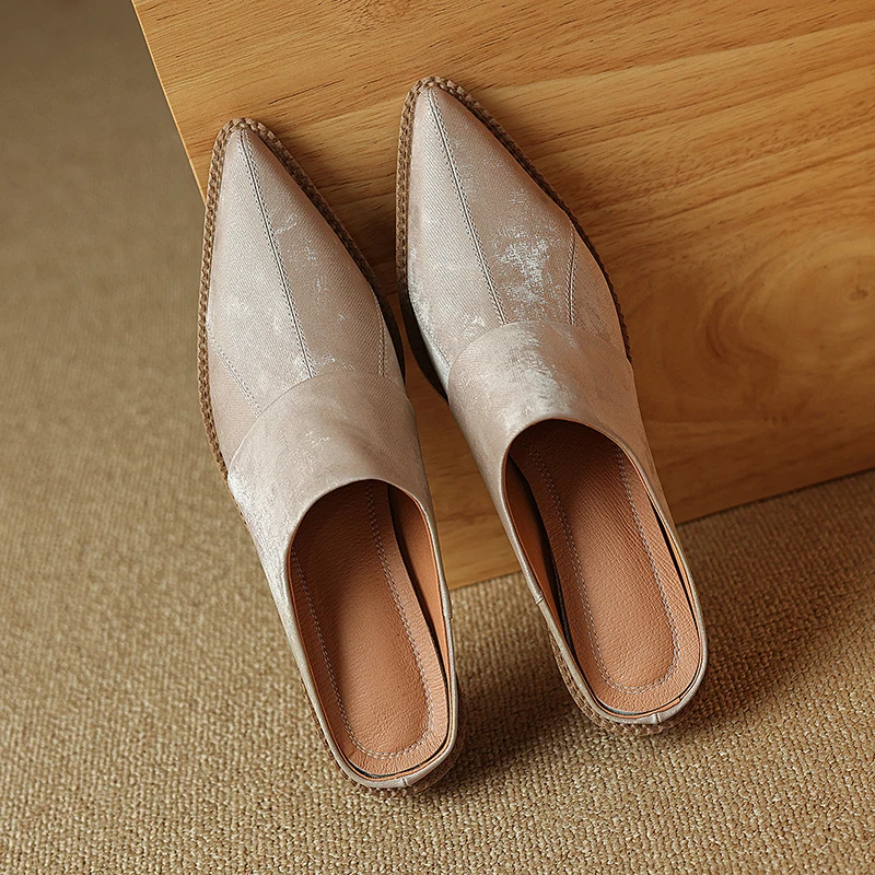 Женские полутапочки с острым носком Baotou цвет в ассортименте