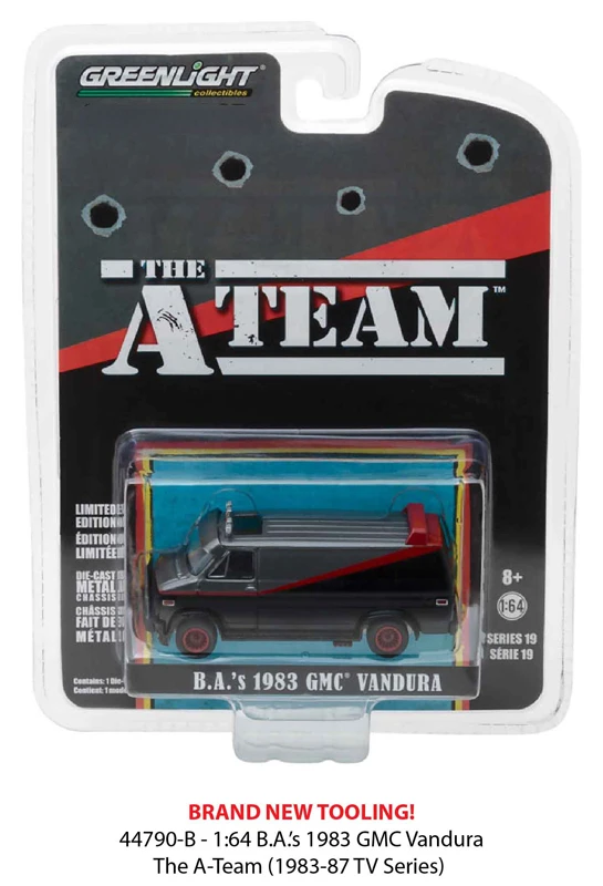 Коллекция машин Greenlight 1/64 1983 GMC VANDURA A-Team, коллекционные металлические модели автомобилей, подарки