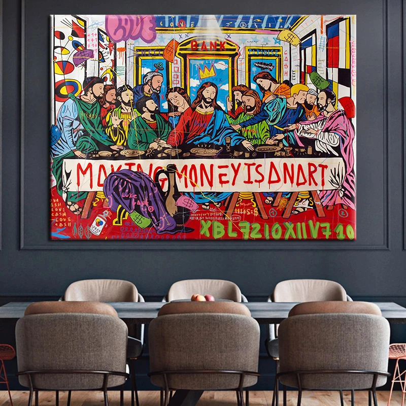 

Abstract Famous Paintings Jesus Canvas Painting Graffiti Religious Posters and Prints Wall Art Pictures Cuadros Home Wall Decor