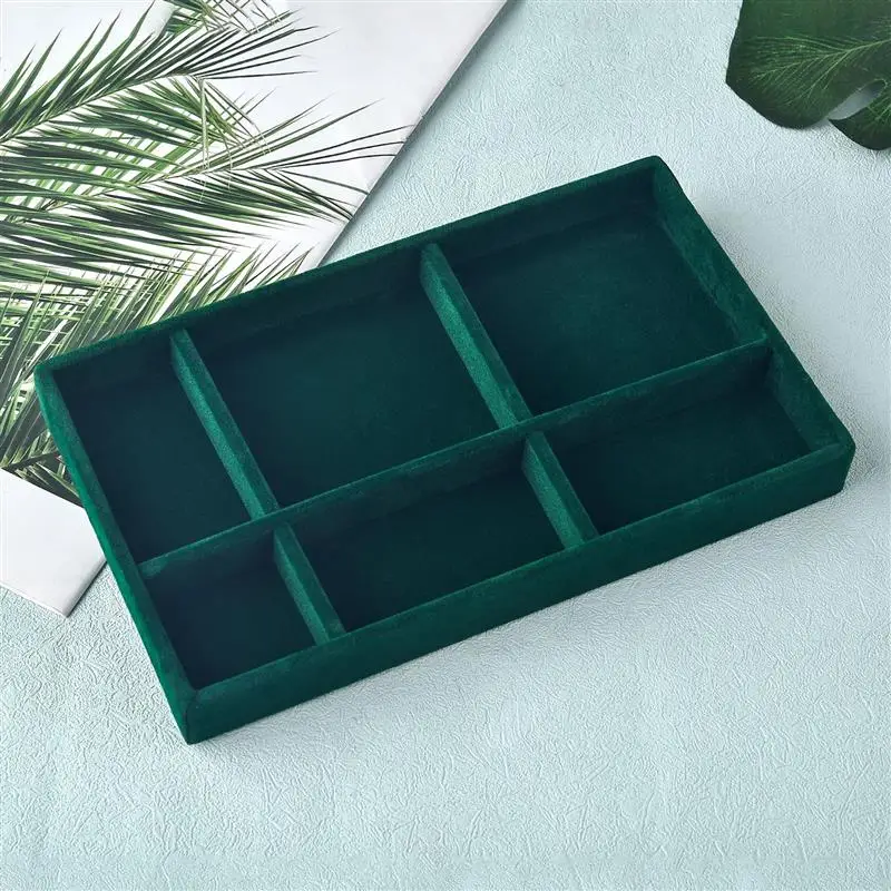

Бархатный лоток для демонстрации ювелирных изделий, изысканный держатель для ювелирных изделий, портативный органайзер для колец, серег, ожерелий, коробка для хранения, органайзеры, лотки