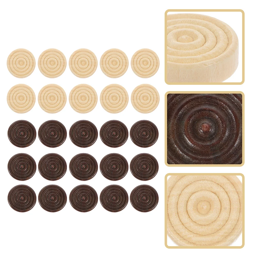 

Pieces Backgammon Game Checkers Chess Board Wood Replacement Wooden Chips Checker Chessman Toe Games Round Chip Flying Set Point