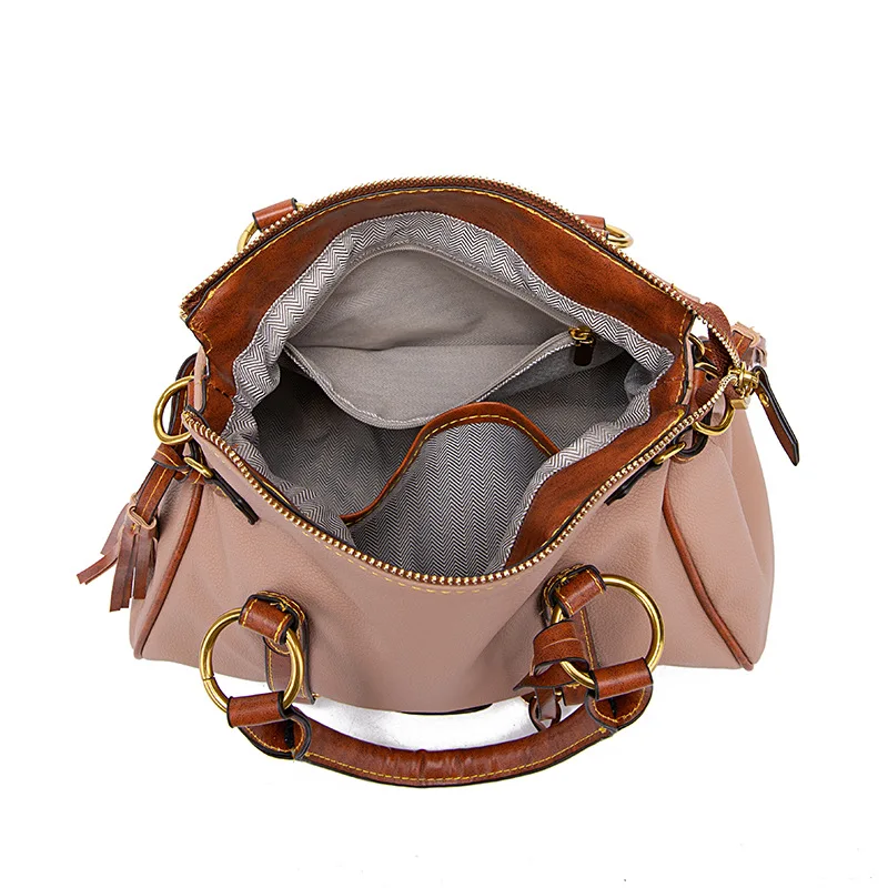 Винтажная цветная контрастная Сумка-тоут в гранулах Классическая Дамская