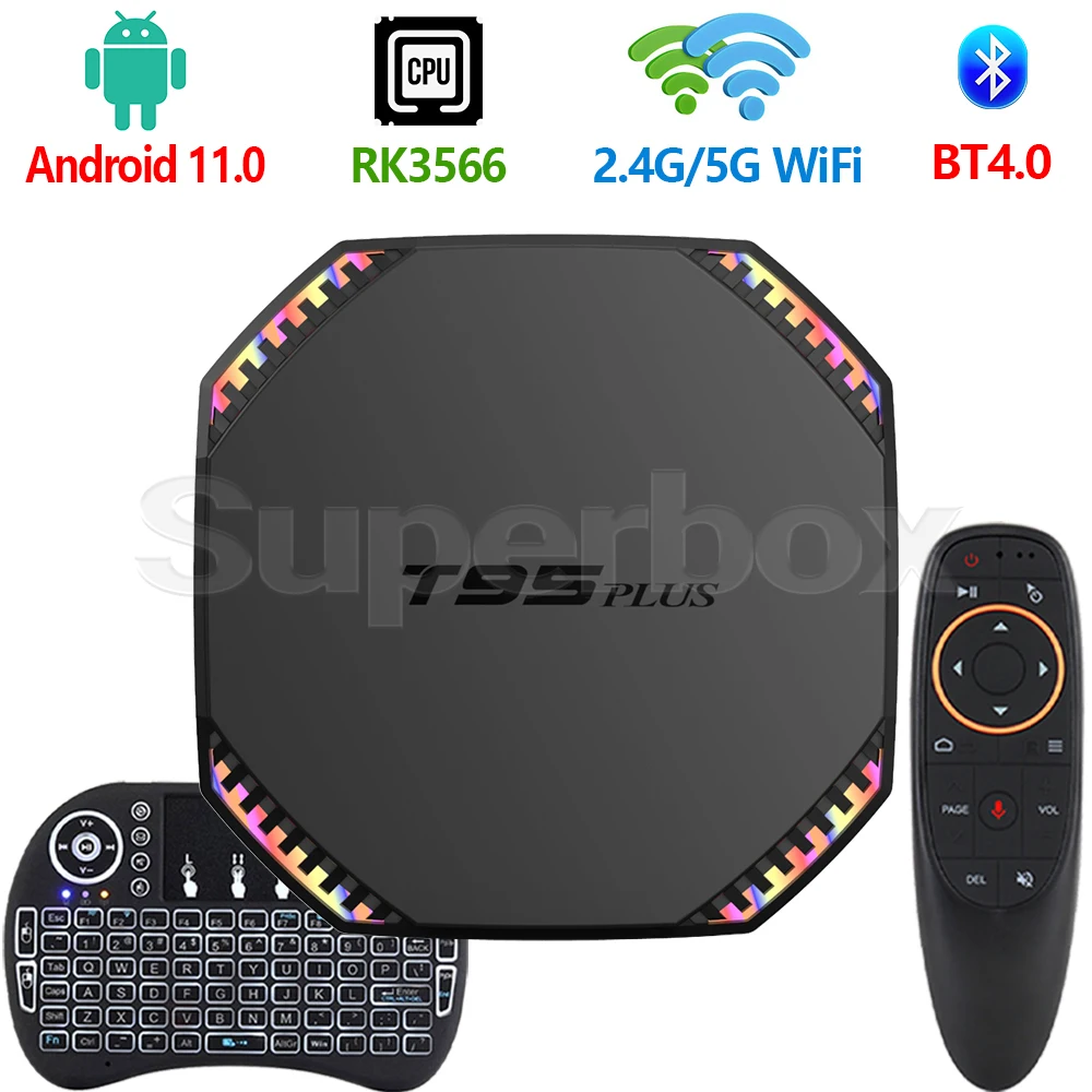 ТВ-приставка T95 PLUS RK3566 Android 11 0 G52 2EE 4 ГБ/8 ГБ 32 ГБ/64 2 4G/5 8G Wi-Fi 8k HD H.265 BT4.0 медиаплеер T95Plus