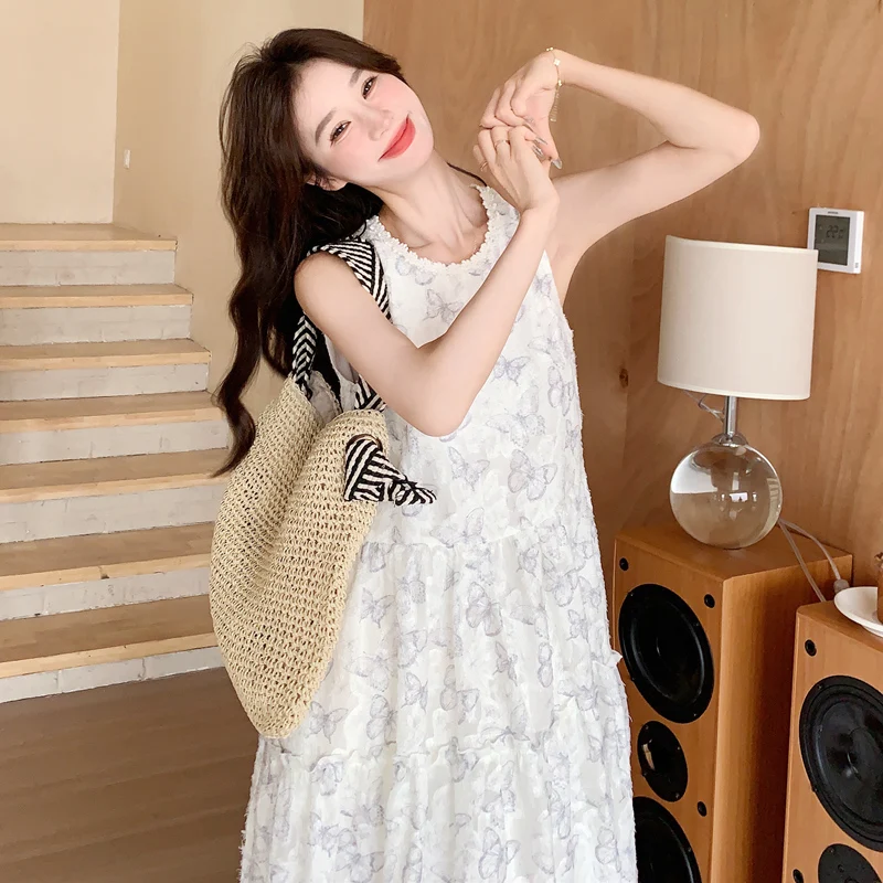 Женское длинное платье с вышивкой и кружевом без рукавов