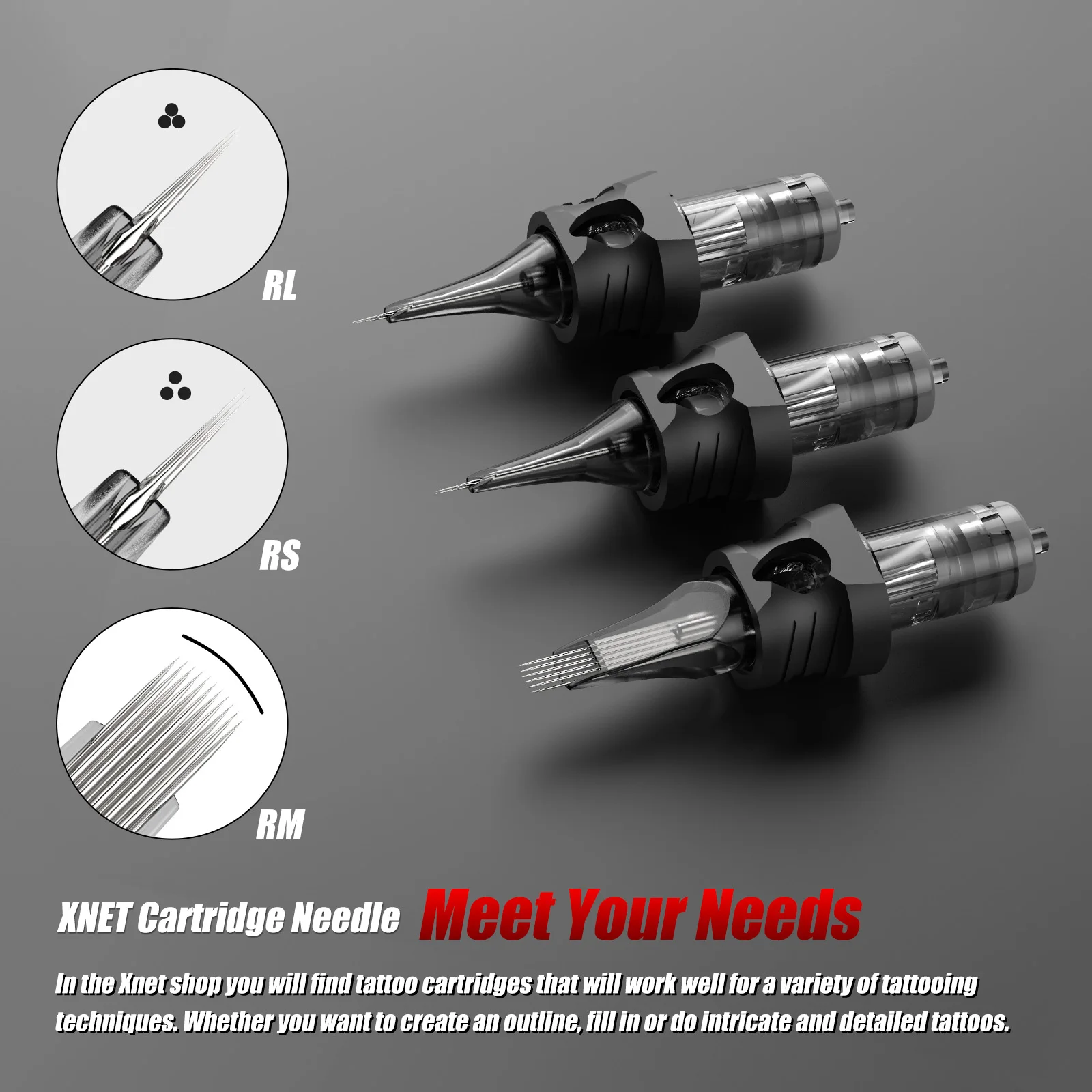 XNET Aurora картриджные иглы для татуировки RL/RM/RS одноразовые силиконовые