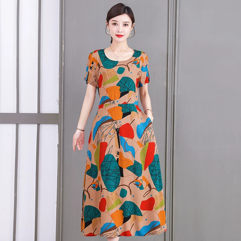 

20 Colors Summer Dress Women 2022 New Short Sleeve Ladies Midi Dresses Casual Harajuku Elegant Summer Sundress Female Clothing