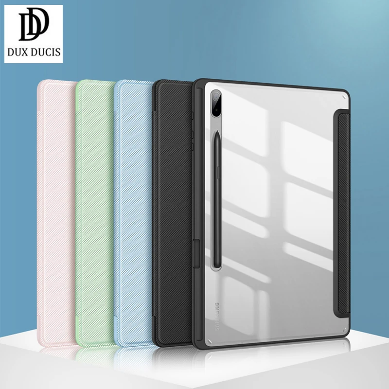 

For Samsung Galaxy Tab S8 Ultra Case Trifold Stand PU Leather Smart Flip Cover with Pencil Holder For Tab S7 S8 Plus Dux Ducis