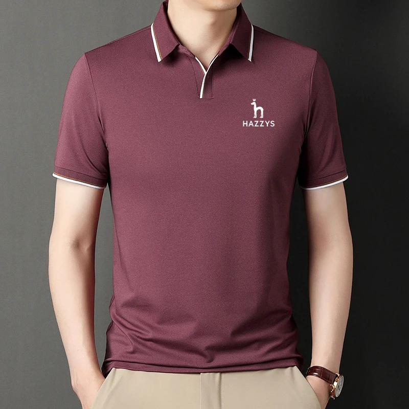 

Top Grade New Brand Designer Polo Shirt Hazzys Summer Short Sleeve Plain Korean Solid Color Casual Tops Fashions Clothes Men