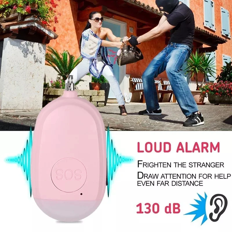 

Self Defense LED Flashlight USB Rechargeable Keychain Light with Safety Alarm Protective Supplies Women Outdoor Emergency Tool