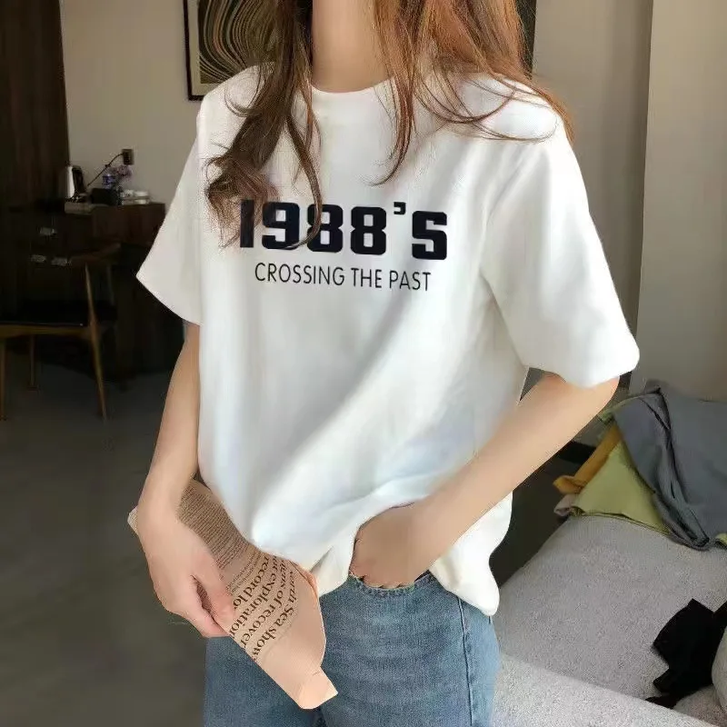 

Белая футболка женская летняя Новинка свободный ретро японский Повседневный универсальный топ с круглым вырезом и короткими рукавами