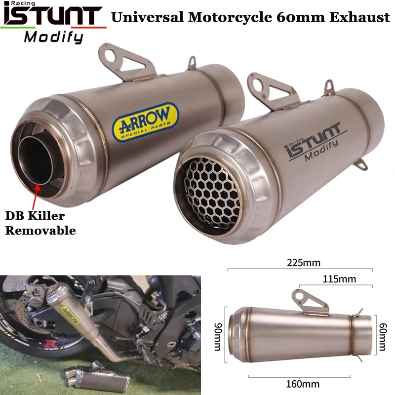 Универсальный глушитель для выхлопной трубы 60 мм ER6N Z900 CBR650R KTM DUKE 390