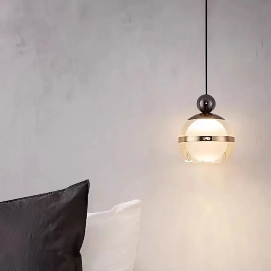 Современный стеклянный подвесной светильник прозрачный шар длинная линия