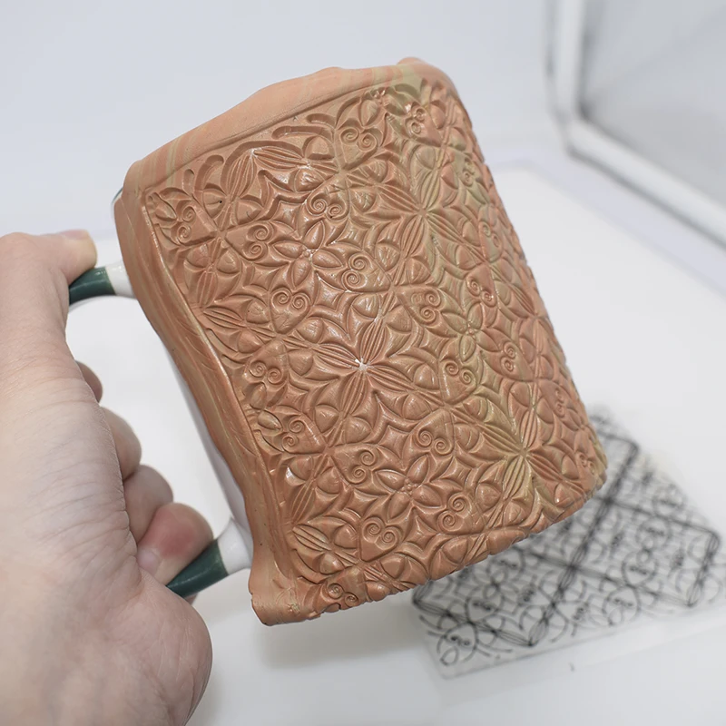 Фото 9 см Полимерная глина текстура коврик DIY Керамика Глина ювелирные изделия тиснение штамп Полимерная глина инструменты Мандала Цветок текст... №4