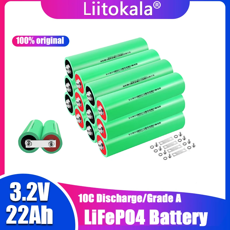 

8-48 шт. LiitoKala оригинальный 3,2 в 22 Ач 12 В 24 в 48 в 10C разрядный литий-ионный Аккумулятор lifepo4 аккумуляторная батарея большой емкости глубокий цикл