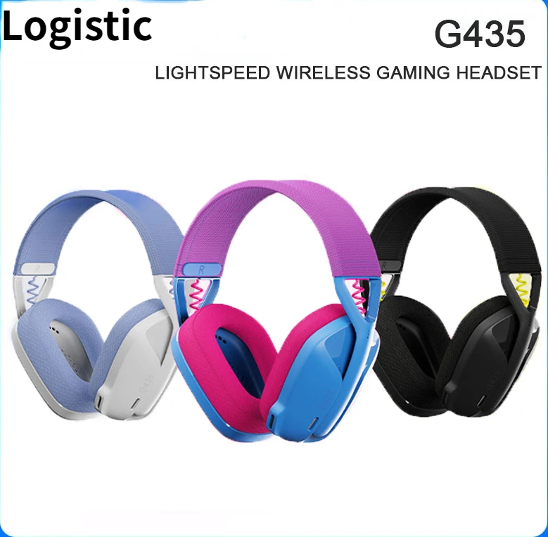 

Logitech G435 LIGHTSPEED WIRELESS GAMING HEADSET 7.1 Surround Sound Gamer Bluetooth Headphone Compatible For Games And Music