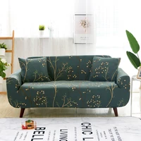 Svetanya Dark Green Pastoral Leaves Sofa Covers Slipcover Stretch Elastic Spandex Loveseat L Shape Sectional Sofa Chair