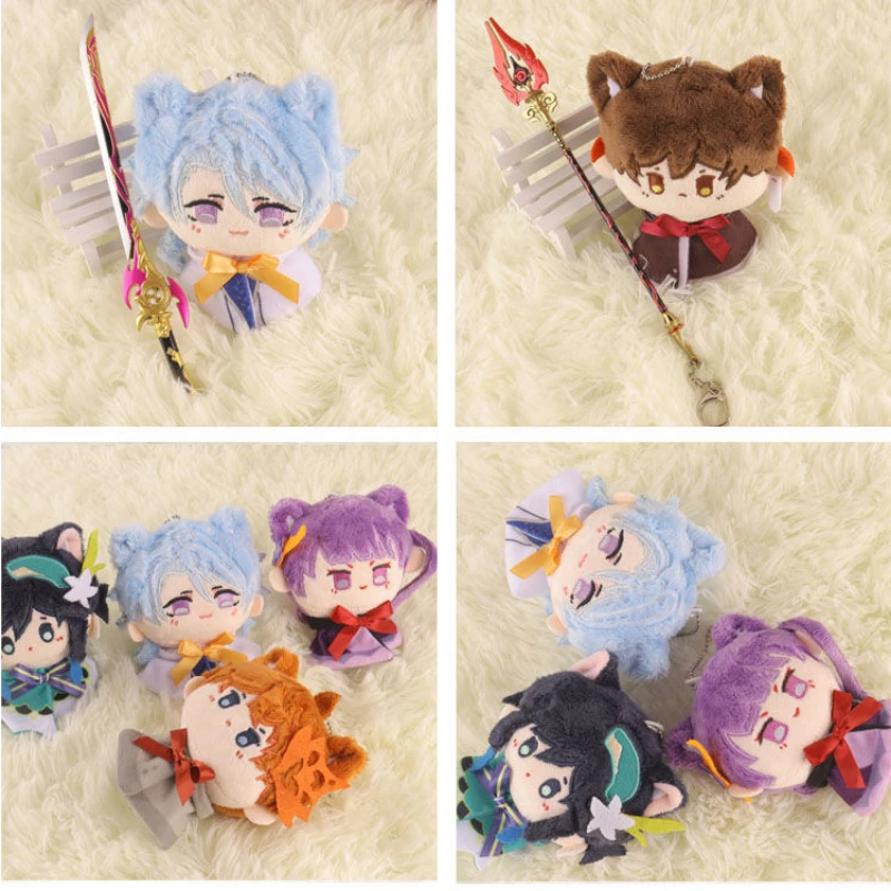 

4pcs/6pcs Genshin Impact Plush Toy Anime Cosplay Venti Tartaglia Zhongli Kazuha Xiao Albedo Gorou Shogun Dolls Kawaii Pendants