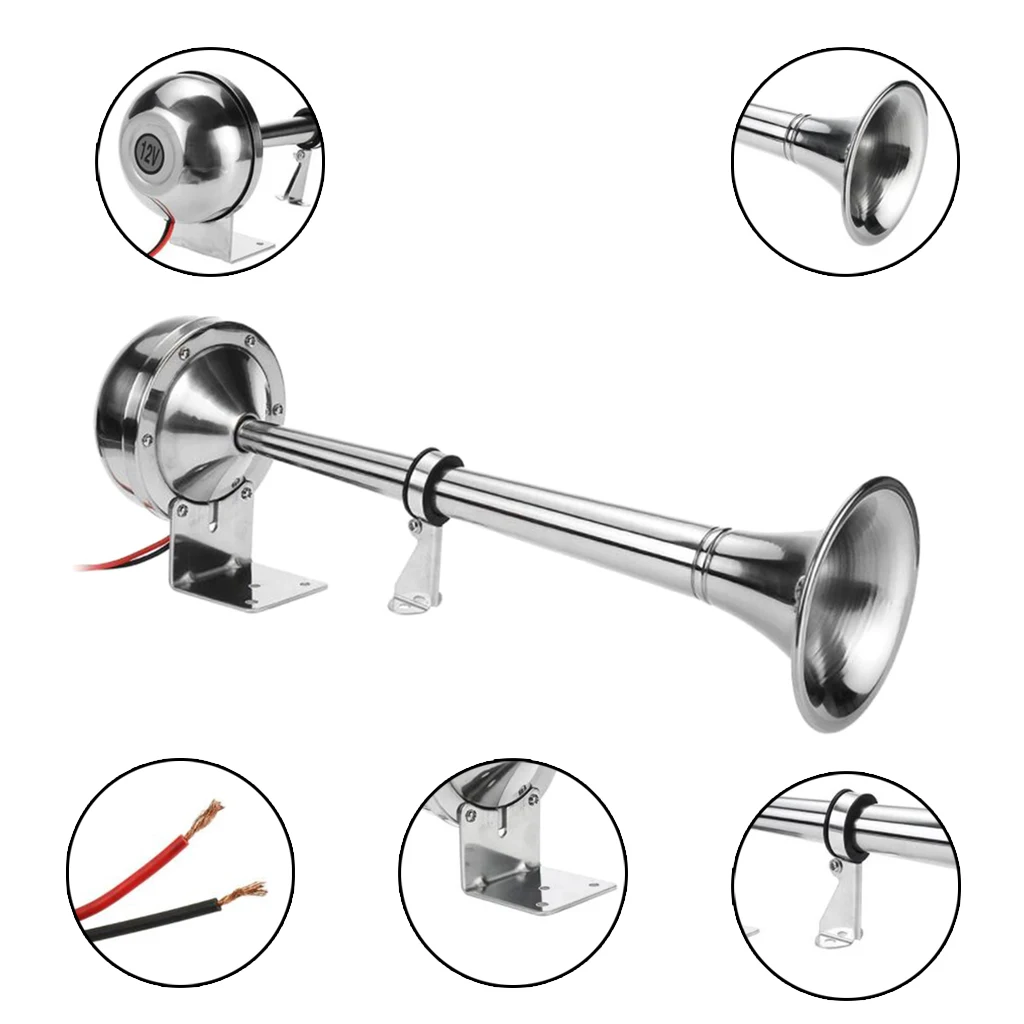 

Комплект компрессора клаксона с одной трубой для грузовиков, лодок, поезда, 125 дБ, 12 В