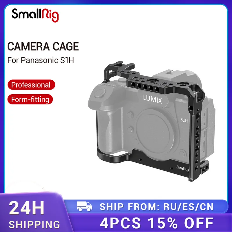 SmallRig S1H Camera Cage for Panasonic S1H Dslr Cage With Cold Shoe and Nato Rail Tripod Shooting Cage Accessory -2488