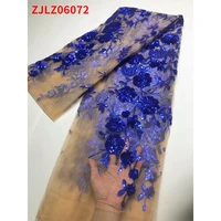 hot sale african net yarn embroidery with beads lace french exquisite lace fabric zjlz06072b