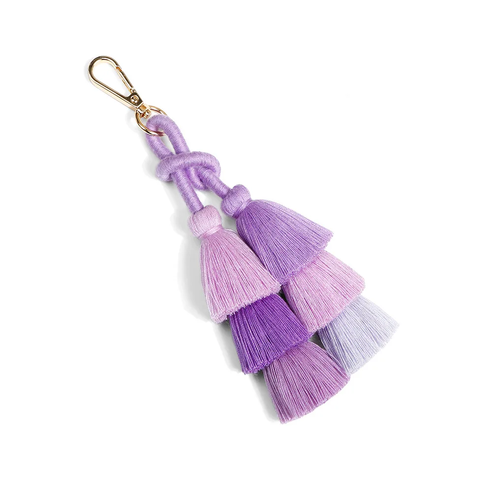 2 Pcs Handmade Colorful Tassel Charm Pendant for Women Handbag& Purse Totebag Ornament