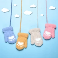 soft plush baby gloves cartoon cat claw thick warm newborn gloves for baby girl boy cotton kids infant mittens