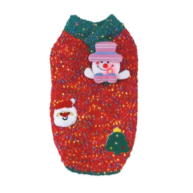 Креативная светящаяся одежда для рождественского щенка осенне-зимний теплый