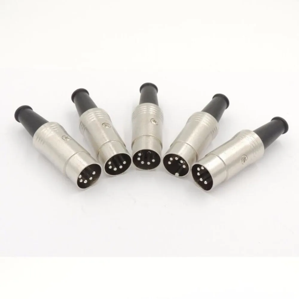 

Metal DIN Plug Midi Parts Fittings Inline Plug Replacement 5PIN 5pcs Accessories Audio Cable Connector Durable