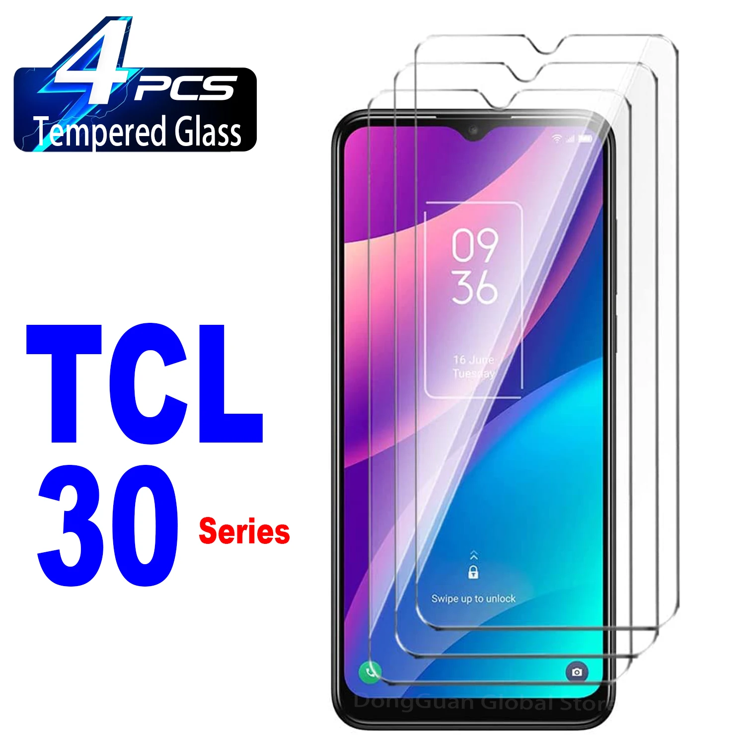 

2/4Pcs Tempered Glass For TCL 30 SE XE V XL 305 306 30E 30+ 30SE 30Plus 30V 30XL 30XE 4G 5G Screen Protector Glass Film