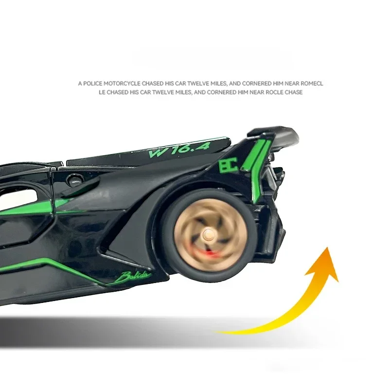 1:32 Bugatti Bolide Supercar литая игрушечная модель автомобиля из сплава звук и свет детские