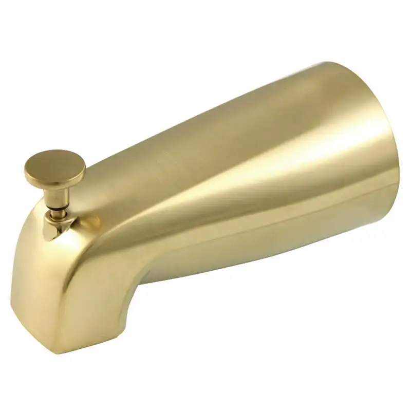 

5-1/4 Inch Zinc Tub Spout with Diverter, Brushed Brass