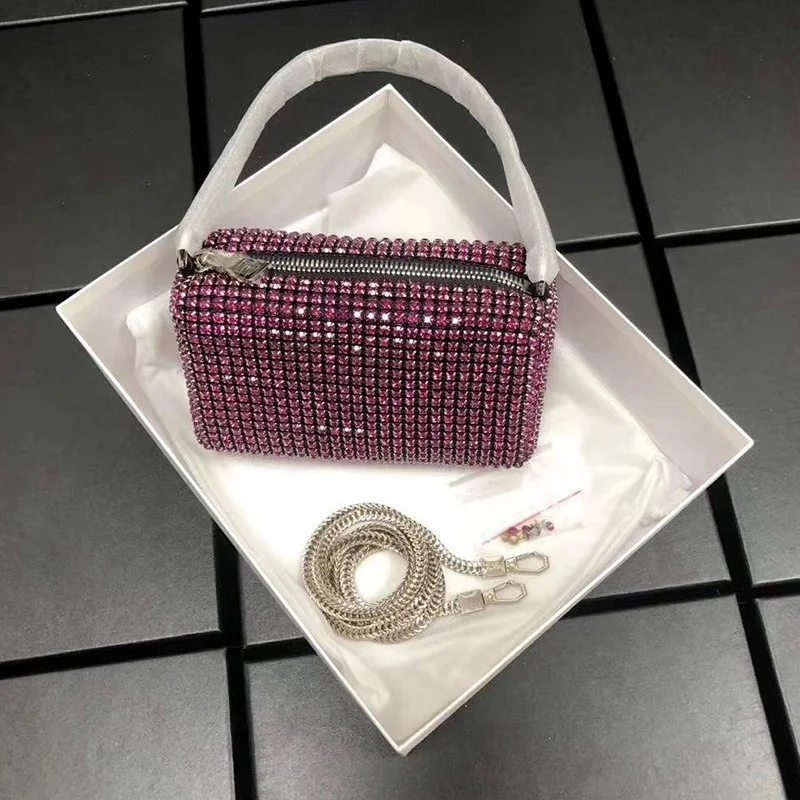 

Хит продаж 2022, Сумка Хобо со стразами, Женская сумочка, клатч, модная винтажная сумка на плечо, Хобо, сумка-мессенджер со стразами, Женская Бл...