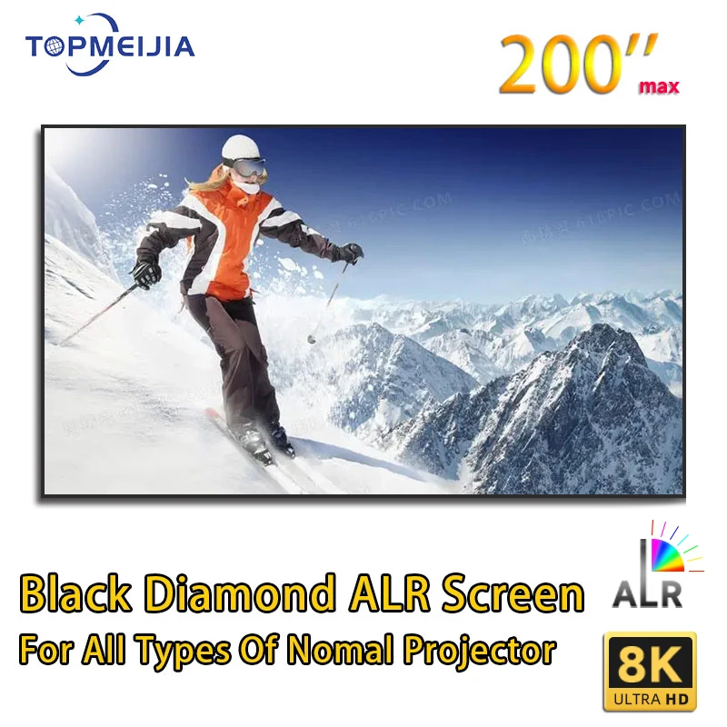 

92 Inch ALR Black Diamond Long Throw Projector Screen Fixed Frame 1CM Ultra Narrow Bezel CLR 4K 8K Projection Screen