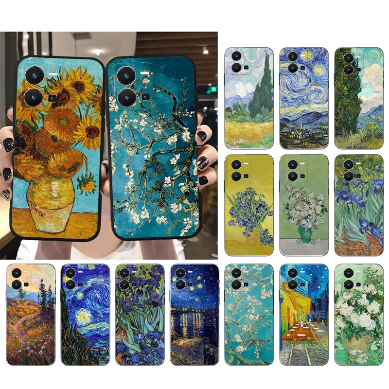 

Vincent van Gogh Flower Paint Phone Case For VIVO Y53S Y33S Y11S Y31 Y21 Y70 Y20 Y21S Y72 Y55 Y76 Y51 Y01 V23E V21 V23 V21E