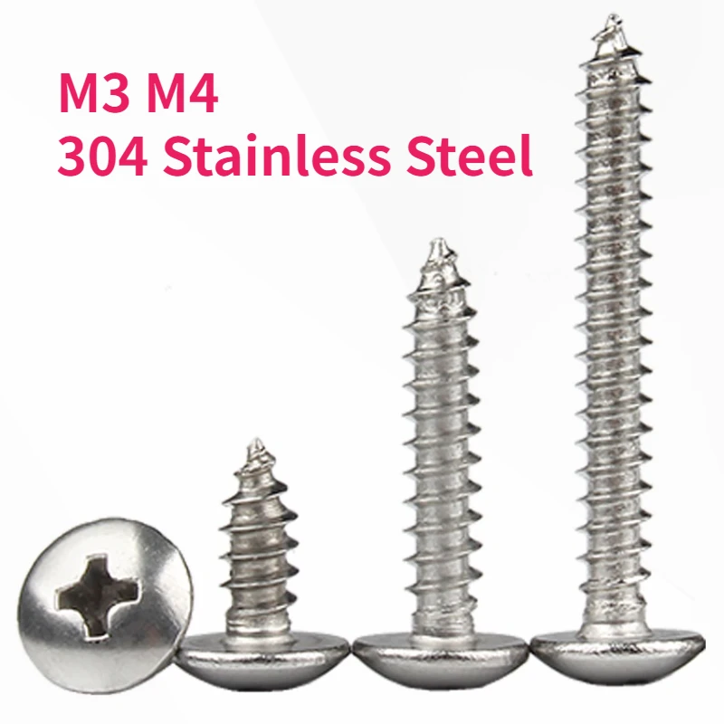 

Самонарезающий винт M3 M4 304 из нержавеющей стали с крестообразной головкой