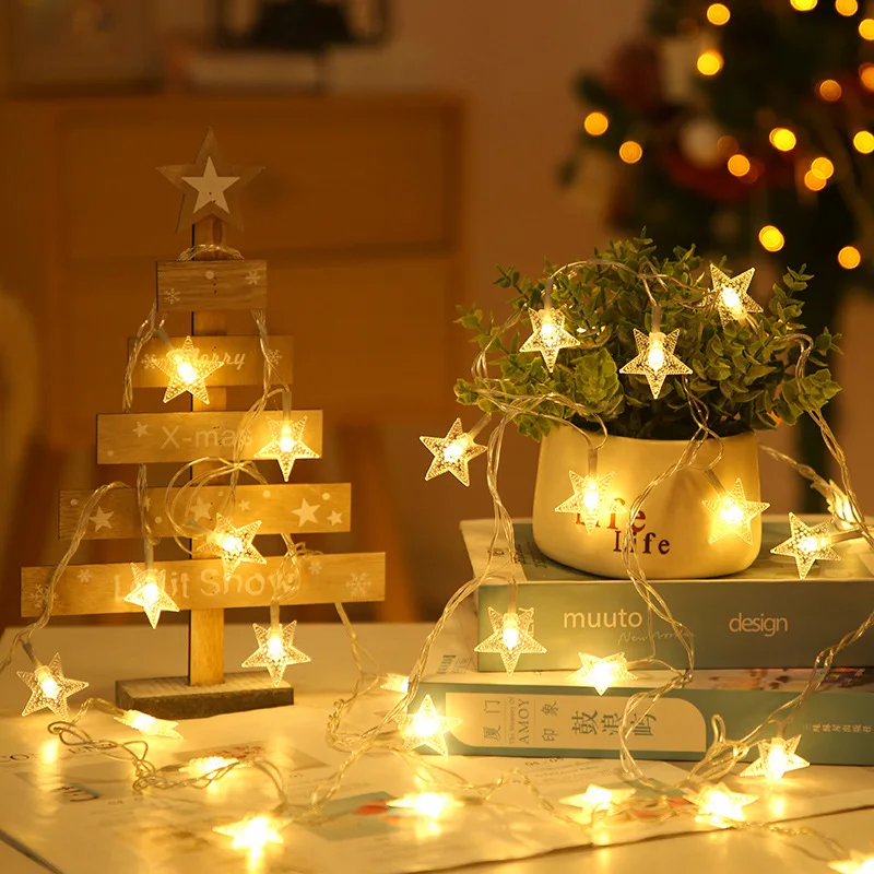 

USB/Battery LED Star Fairy Garland String Lights New Year Wedding Home Indoor Decoration Wishing Stars Festoon Curtain Light