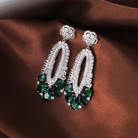 european flower classic geometric earrings vintage design pin drop elegant women court luxurious fine jewelry