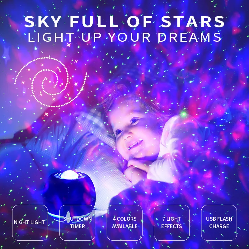 

Starry sky nebula projection lamp usb charging stage decoration colorful projection lamp led starry projection atmosphere night