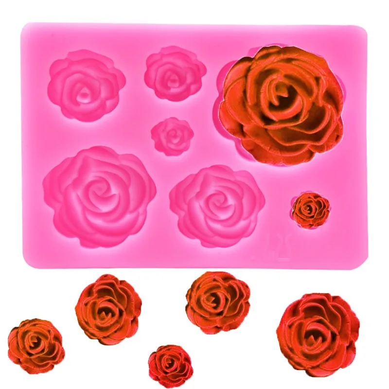 

New Soft Silicone Fondant Cake Mold Soap Jelly Ice Chocolate Decoration Baking Tool 3D Rose Flower Moulds DIY Clay Resin Art