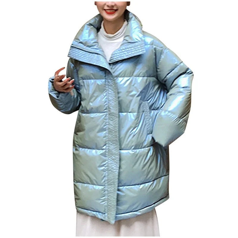 Winter Down Padded Jacket Women Mid-length Thick Loose Large Size Coat Women's Clothing Fur Collar Jacket 2023 New