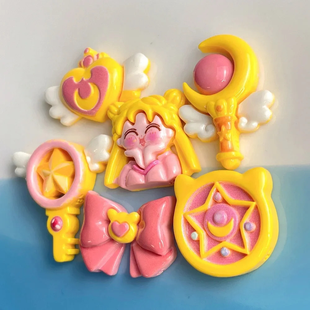 5 шт. милые принадлежности из смолы с изображением Сейлор Мун сделай сам каваи