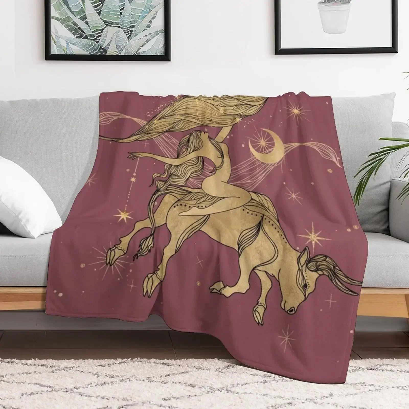 Женское фланелевое одеяло со знаками Зодиака для путешествий