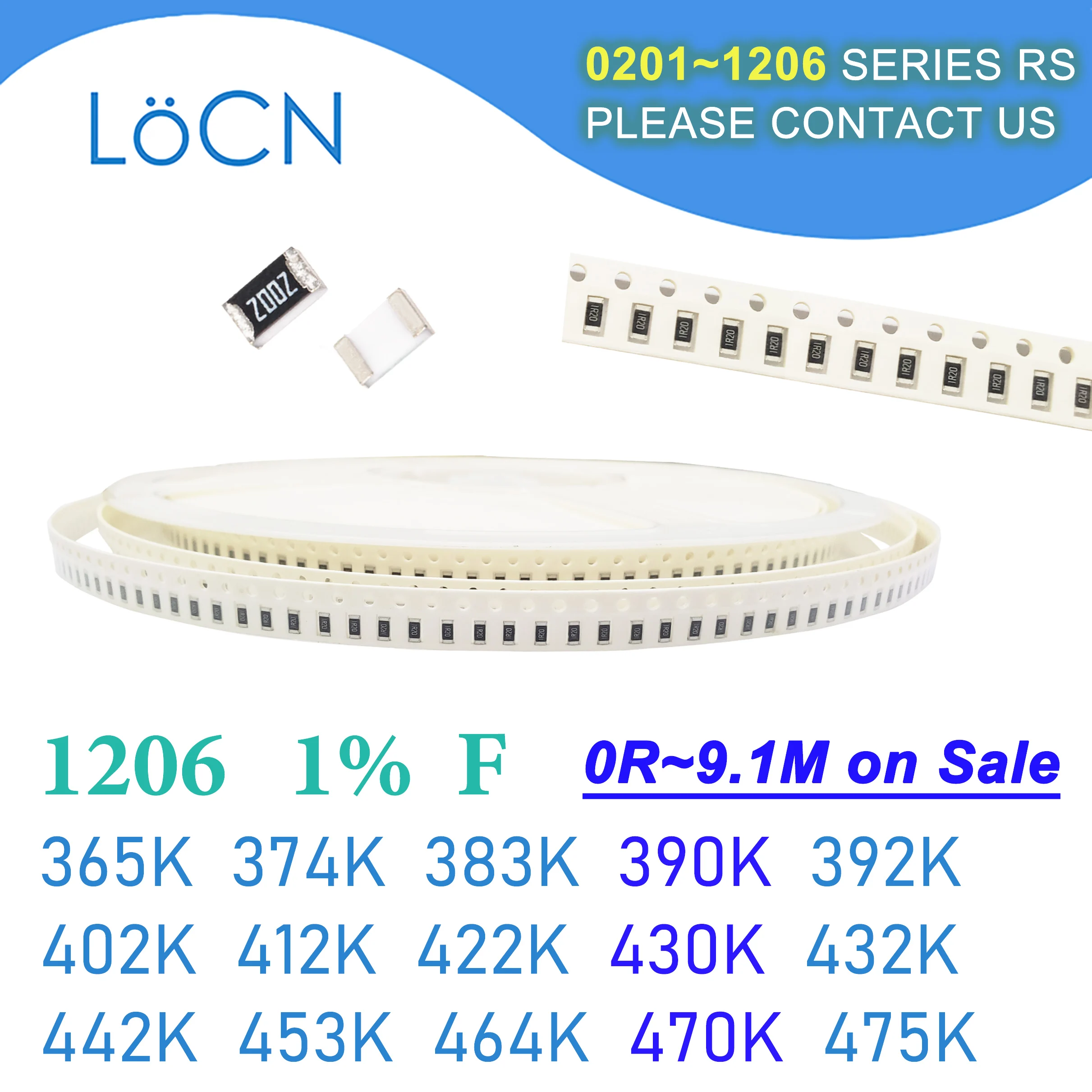 Резистор OHM SMD 365K 374K 383K 390K 392K 402K 412K 422K 430K 432K 442K 453K 470K 475K 3216