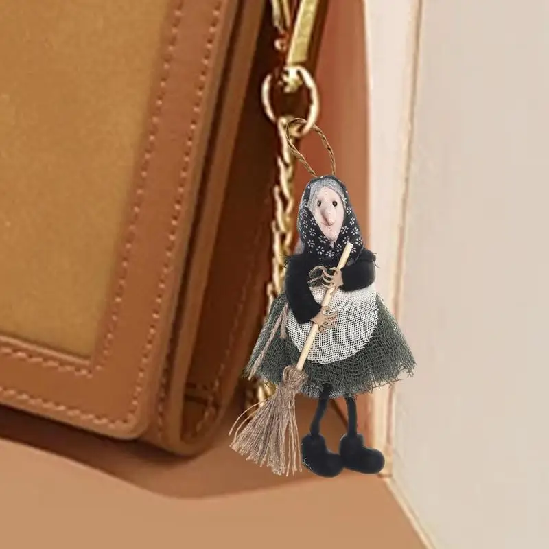 Ведьма Хэллоуин Дерево Орнамент Настенный Декор Подвеска Фартук с метлой