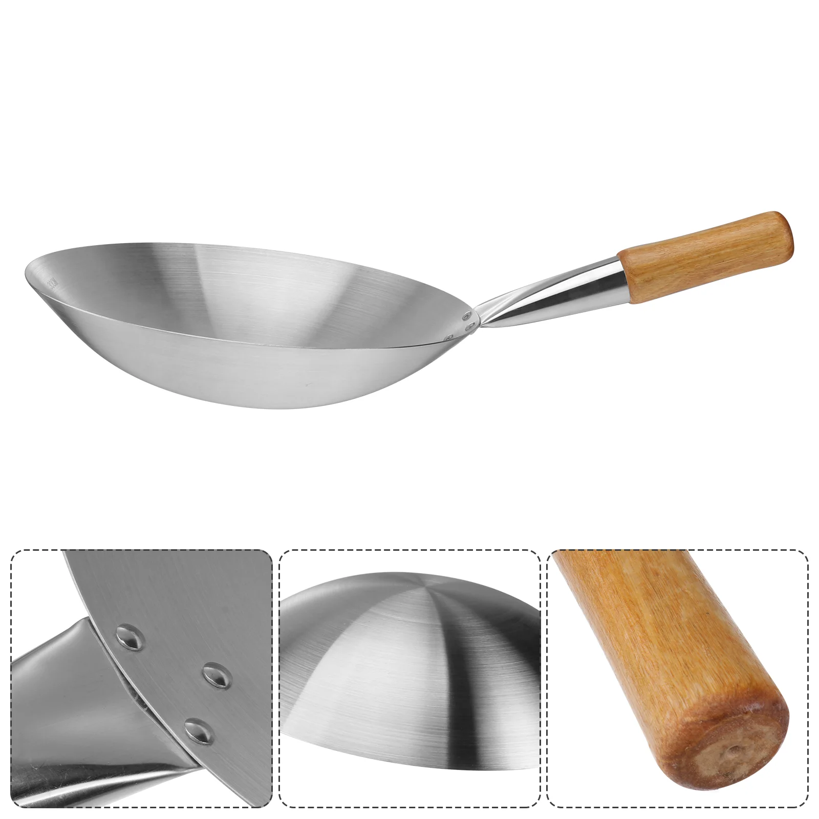 

Single Handle Wok Stainless Steel Deep Fryer Large Wok Wok Carbon Steel Pan Frying Pot Wood Non Stick Wok Chinese Wok