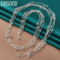 925 sterling silver 18 inches multi chain beads necklace for women party engagement wedding fashion jewelry