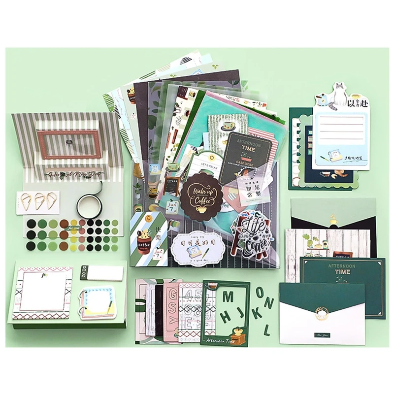 

D0AD 90pcs / pack Scrapbooking Material Set Diary Label Aesthetic Craft Paper for Journals Notebook DIY Paper Stationery Diary