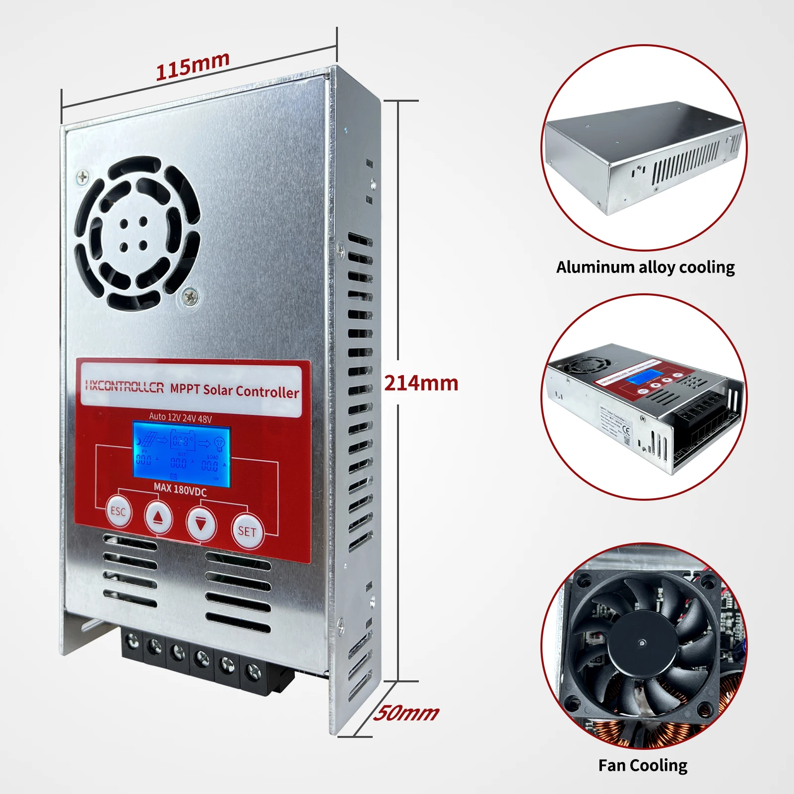 12 В 24 в 36 48 MPPT Контроллер заряда солнечной батареи 60 А 180 постоянного тока с