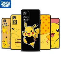 anime pikachu cute babys for xiaomi redmi note 11 10 11t 10s 9 9s 8 7 5g 4g soft black phone case fundas coque capa cover shell