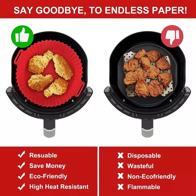 2 шт. силиконовые вкладыши для фритюрницы многоразовая корзина аэрофритюрницы
